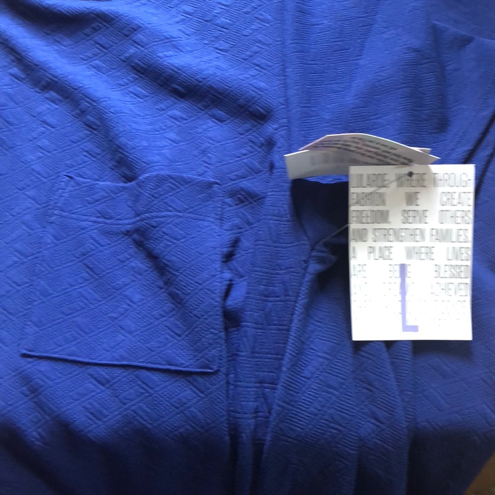 Large solid blue Carly